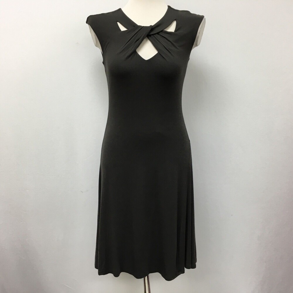 Carmen Marc Valvo Women's Dress X-Small XS Olive Brown NWT Keyhole Front
